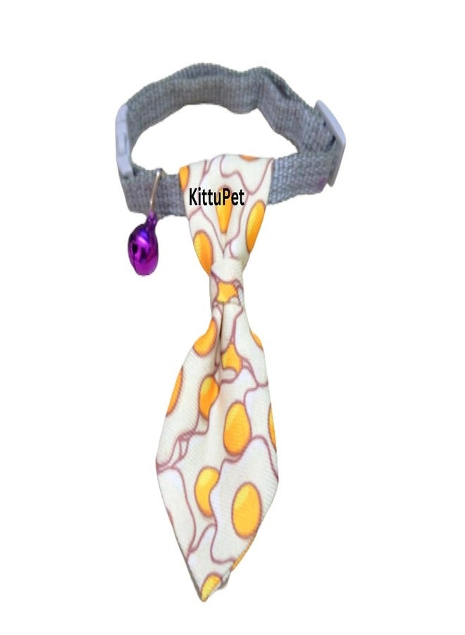 KittuPet ربطة عنق للكلاب من KittuPet، طوق فريد للكلاب، طوق فريد للقطط، مشبك قابل للفك (أصفر، تصميم مطبوع) - Image 1